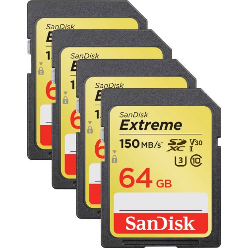 SanDisk SDXC Extreme 64 GB 150MB/s Quad Pack