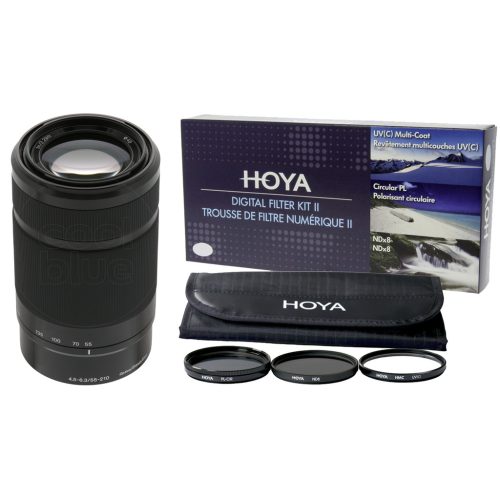 Sony E 55-210mm f/4.5-6.3 OSS Zwart + Hoya Digital Filter In