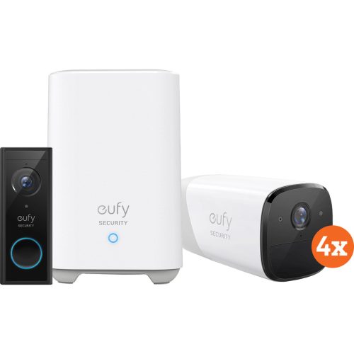 Eufy by Anker Eufycam 2 4-Pack + Video Doorbell Battery