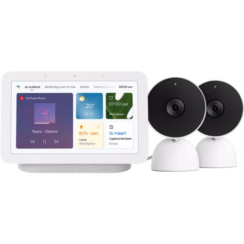 Google Nest Cam Indoor Wired Duo pack + Google Nest Hub 2