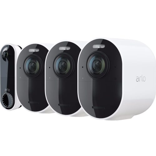 Arlo Ultra 2 Beveiligingscamera 4K Wit 3-Pack + Arlo Wire Free Video Doorbell Wit