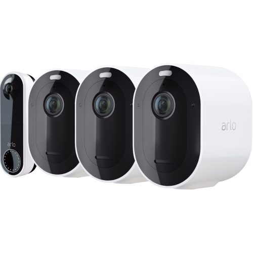 Arlo Pro 4 Beveiligingscamera Wit 3-pack + Arlo Wire Free Video Doorbell Wit