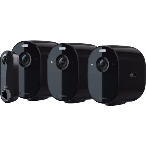 Arlo Essential Beveiligingscamera Zwart 3-pack + Arlo Wire Free Video Doorbell Zwart
