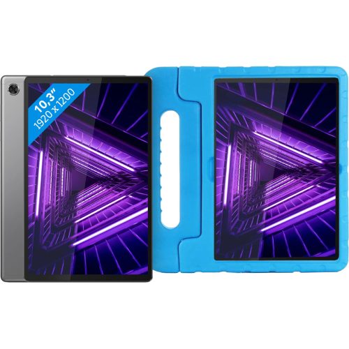Lenovo Tab M10 Plus (2de generatie) 64 GB Wifi Grijs + Just in Case Kinderhoes Blauw