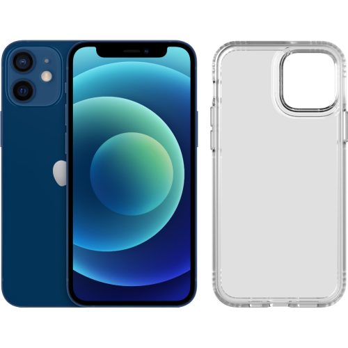 Apple iPhone 12 mini 64GB Blauw + Tech21 Evo Clear Back Cover Transparant