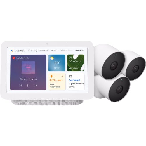 Google Nest Cam 3-pack + Google Nest Hub 2