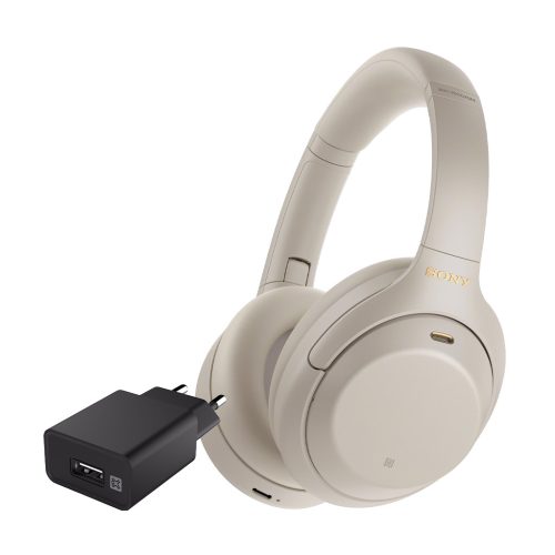 Sony WH-1000XM4 Zilver + XtremeMac Oplader met Usb A Poort 12W