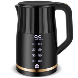 ForMe Roestvrijstalen Waterkoker 1,7 L Temperatuurkeuze 40-100°C I LED digitale temperatuurweergave I 7 Kleuren LED Verlichting I Theepot Theeketel I Warmhoudfunctie I BPA-vrij
